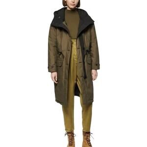 Andrew Marc Winonah long hooded reversible jacket green/black - Small